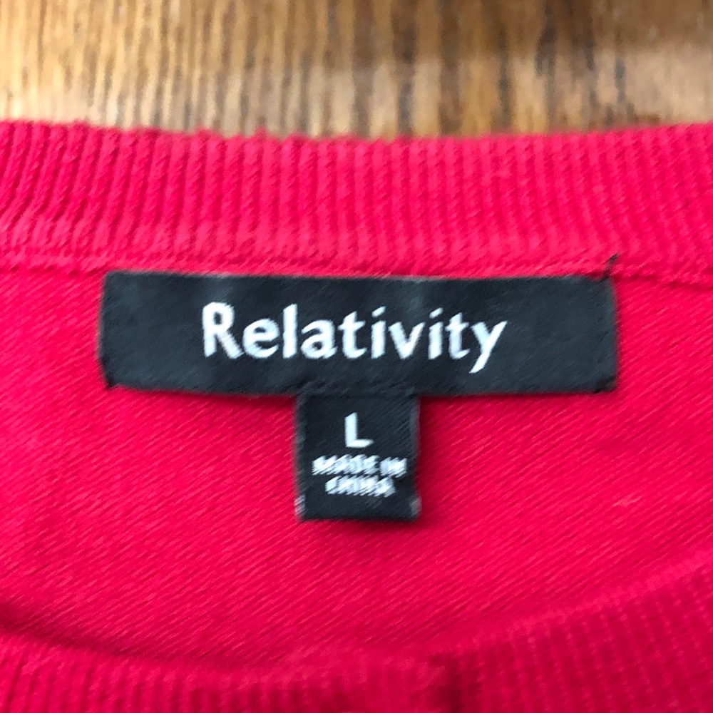 Red Sequin Button Down Sweater - image 3